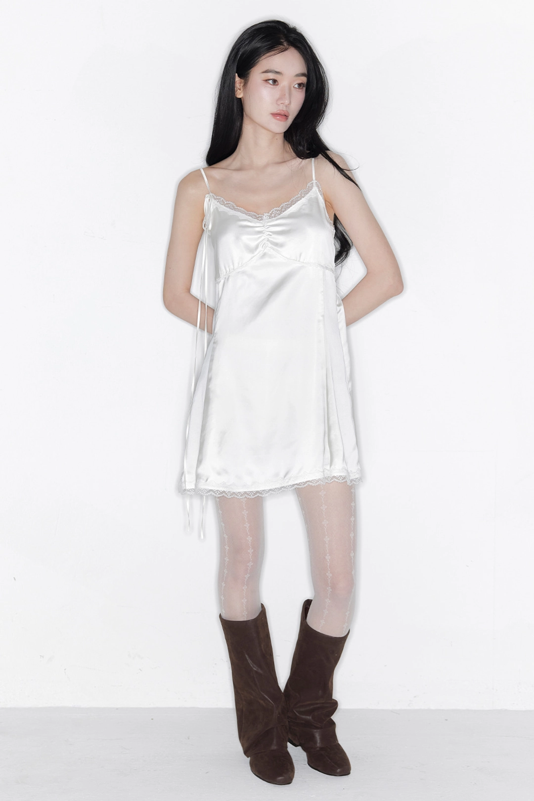 더티스 [2차]SILLKY LACE RIBBON SLIP DRESS_TT6S601IV 상품 이미지 1