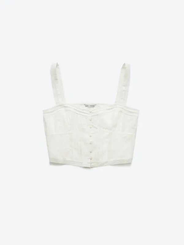 LACE PINTUCK SLEEVELESS TOP
