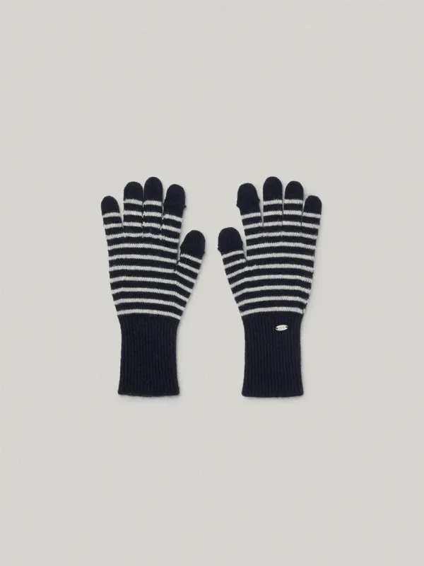 Hiver Stripe Gloves - Navy히버 스트라이프 글로브