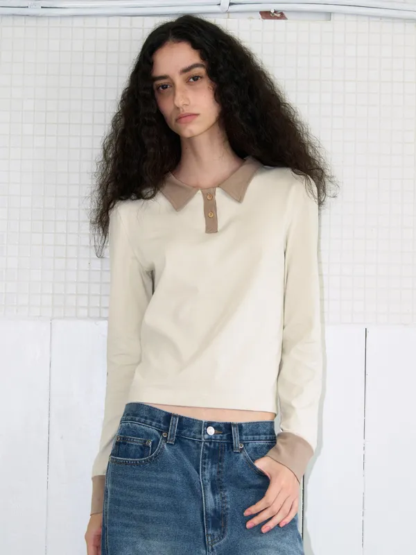 Soft Callar T-Shirt [Beige]