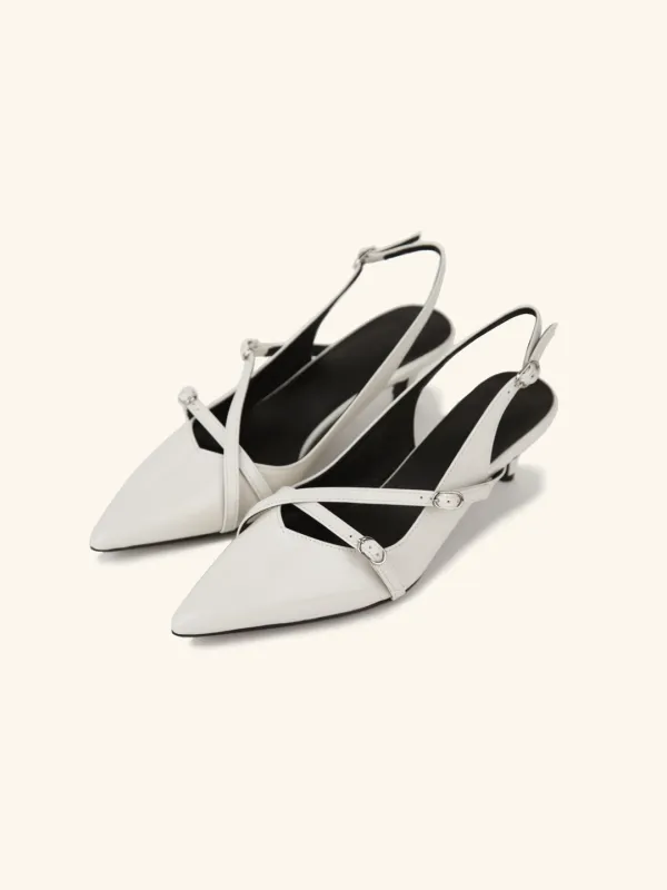 OBLIQUE strap slingback / 크림
