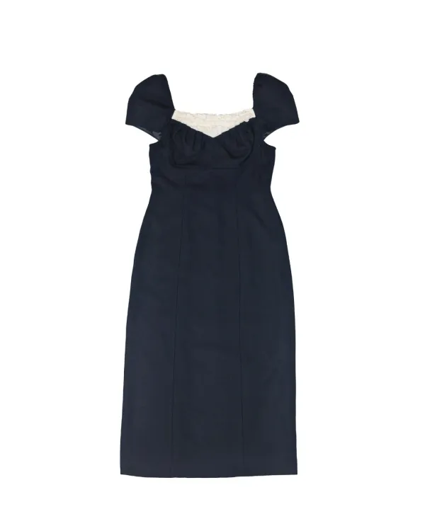 flétta 146 Whipped Cream Dress_Navy
