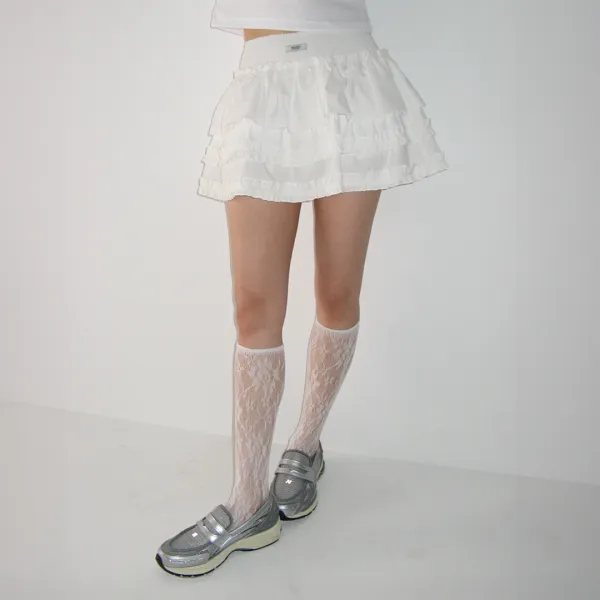 CANCAN LAYERED SKIRT WHITE