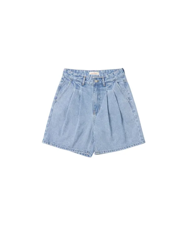 P3245 투턱 데님 쇼츠_Light blue
