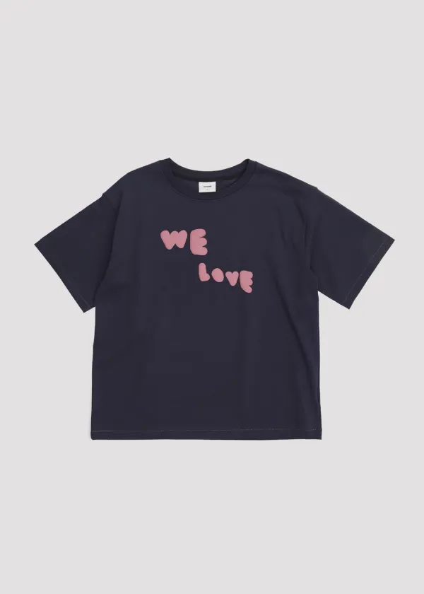 15S EMBO PRINT T SHIRT WE LOVE NAVY