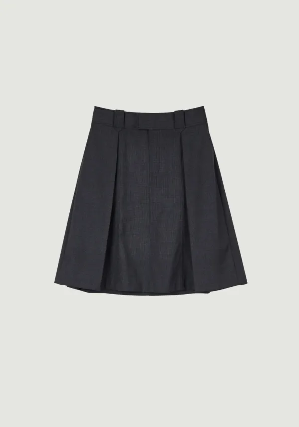 YELENA CHECK MIDI SKIRT
