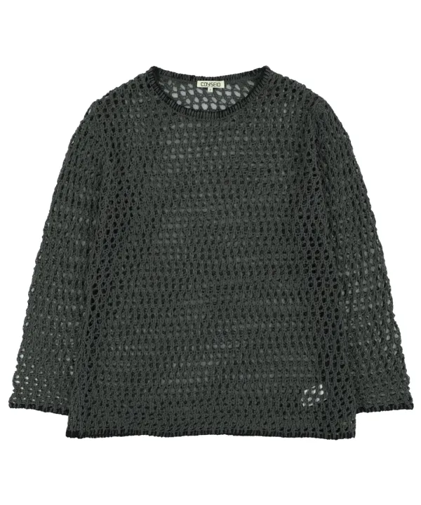 HOLE KNIT CHARCOAL