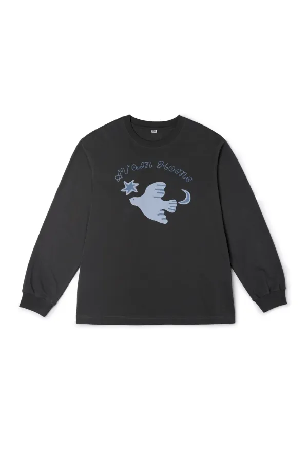 Oversize Bird Long Sleeve Tee Charcoal