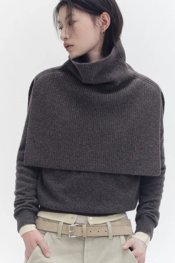 [10% cashmere] 캐시미어 블렌드 넥워머_멜란지브라운