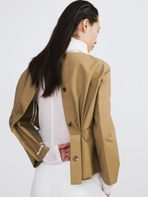 OPEN BACK PEPLUM TOP (KHAKI BEIGE)