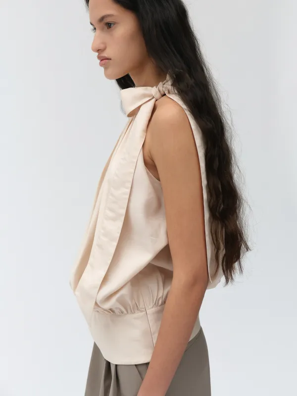 RIBBON HALTERNECK BLOUSE
