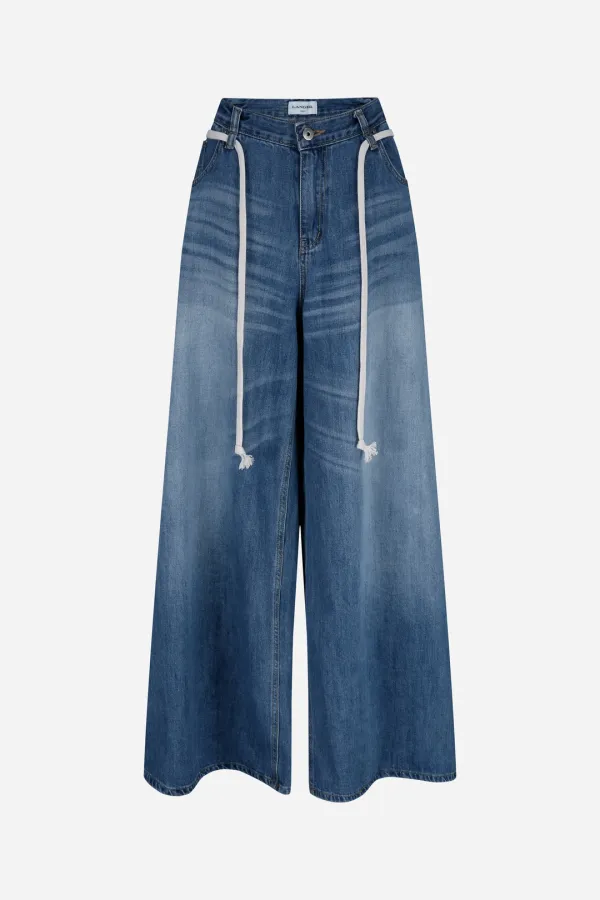 fluid drawstring jeans
