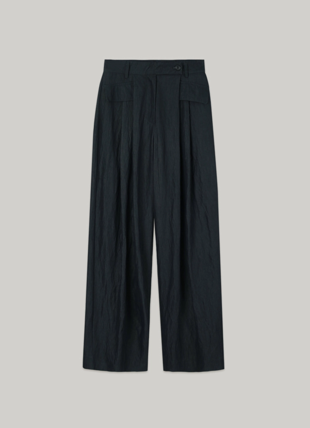 아워코모스 comos 1417 flap decorative two-tuck slacks (indigo blue) 상품 이미지 3