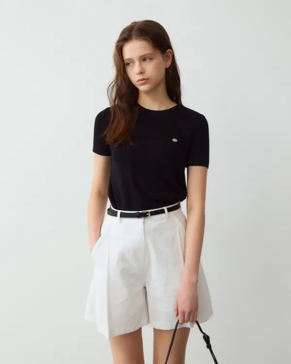 Soft essential summer wool knit tee - 4color