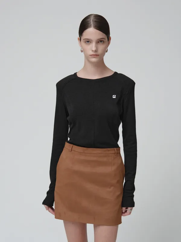 MATIER Wool-Blend Jersey Padded Reversible Top_Black