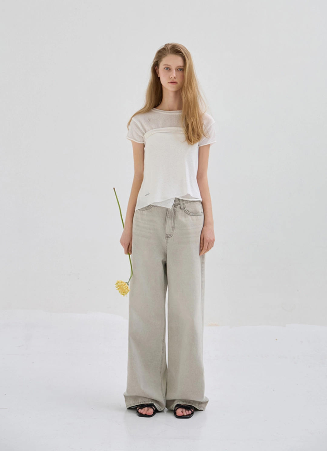 오디에스 Natural Wrap Skirt (White) 상품 이미지 2