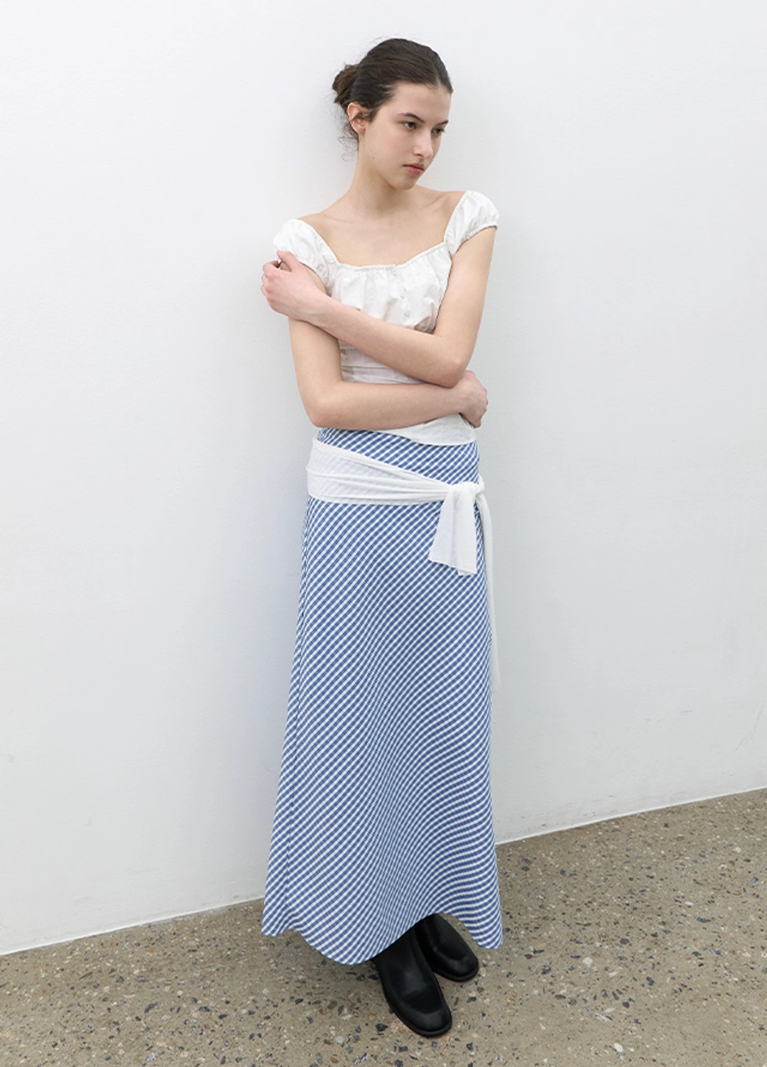 아뜰리에 나인 (SK-5099)CHECK MERMAID MAXI SKIRT 상품 이미지 1