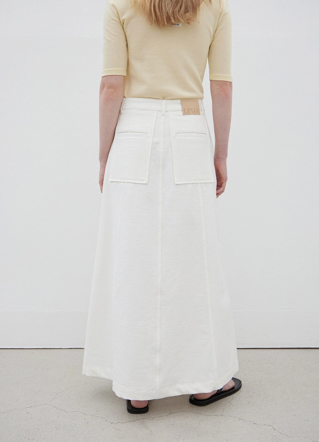 르바 Cotton Slub Maxi Skirt - Off White 상품 이미지 2