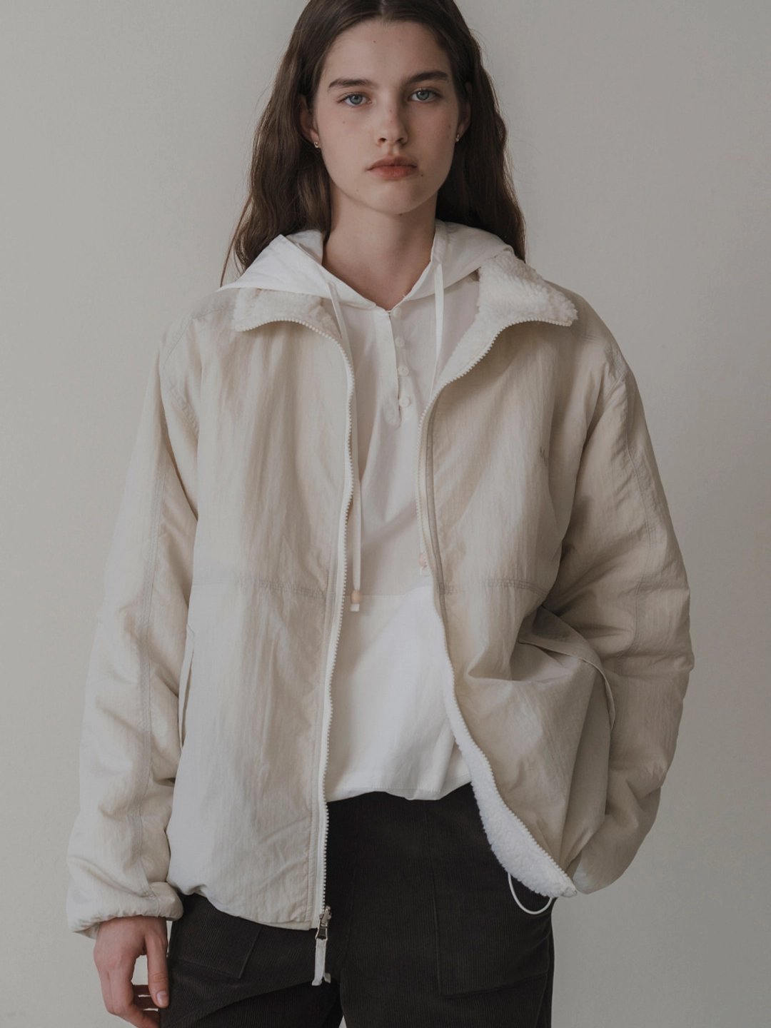 더미튼 Snowy reversible jumper (oat beige) 상품 이미지 1
