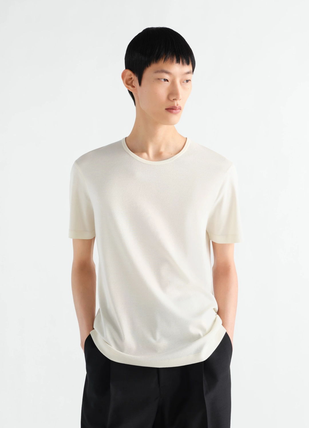 르메르 SCOOP-NECK T-SHIRT IN RIBBED JERSEY 상품 이미지 1