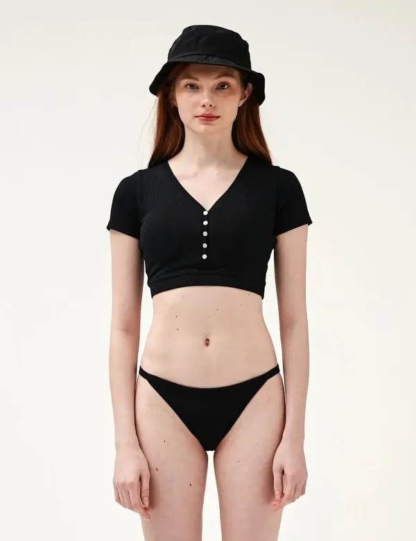RIBBED BIKINI BOTTOM_BLACK_2차