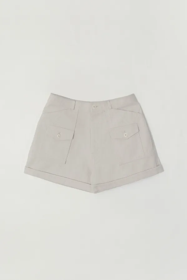 BRIXEL COTTON HALF PANTS_LIGHT GRAY