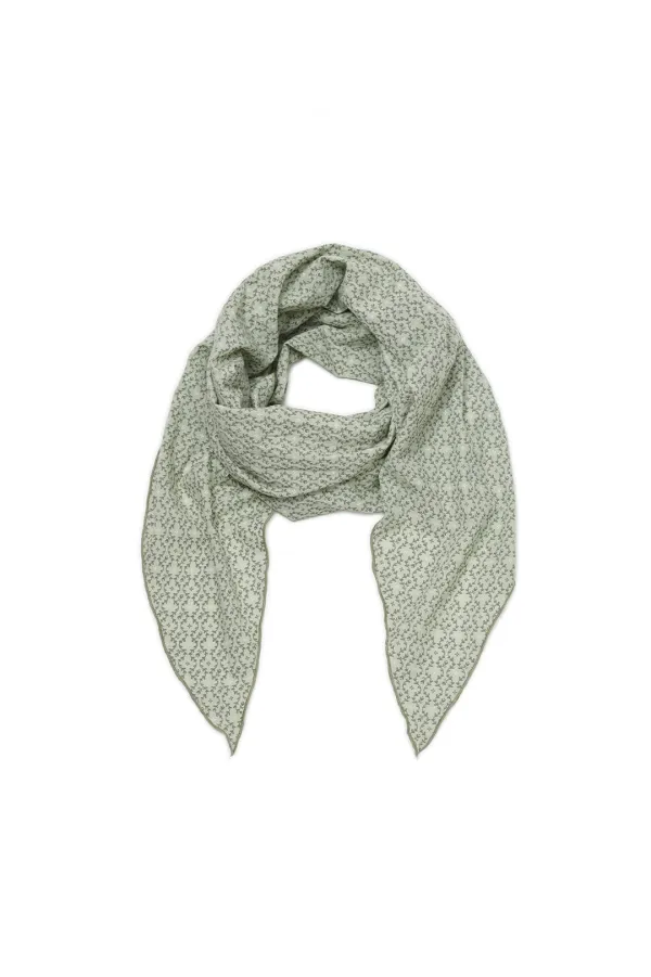 Flower pattern scarf (Khaki)