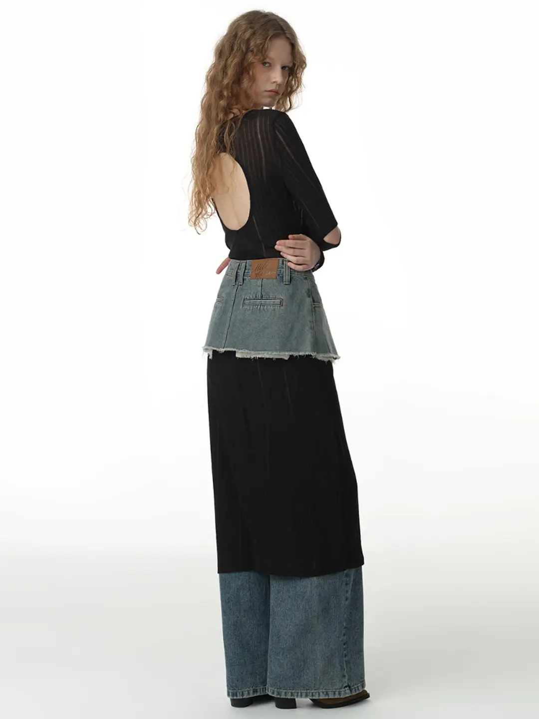 밀로 우먼 Tied Cut Out Maxi Dress [Black] 상품 이미지 1