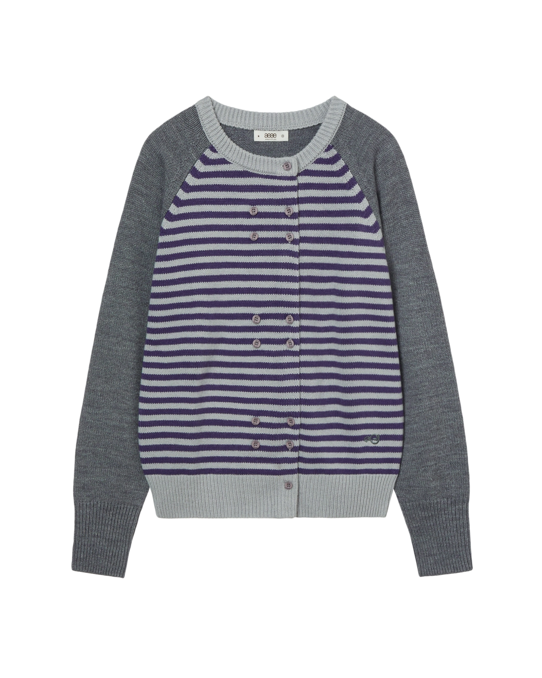 에이이에이이 STRIPE BLOCK CARDIGAN [GREY] 상품 이미지 1