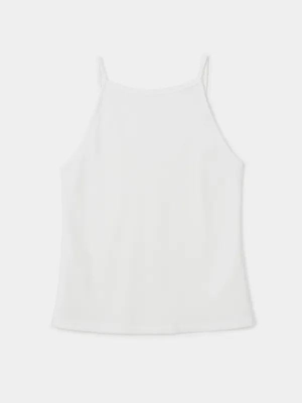Waffle sleeveless top (white)