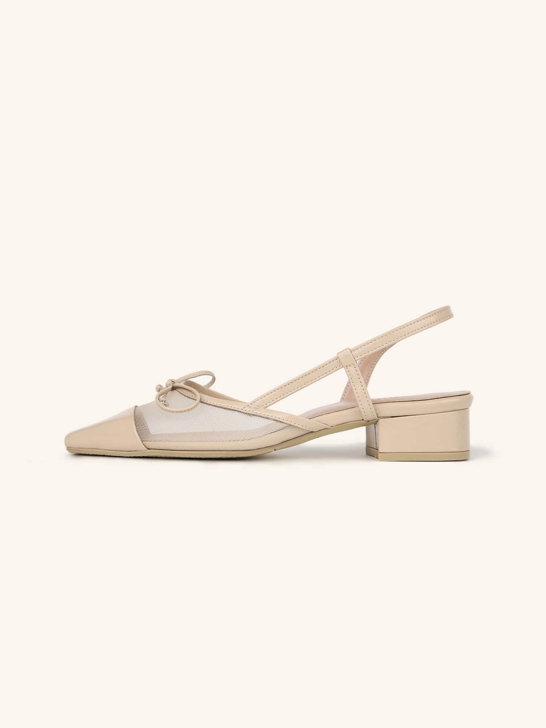 러브듀이 SIGNATURE ribbon slingback / 베이지메쉬 상품 이미지 1