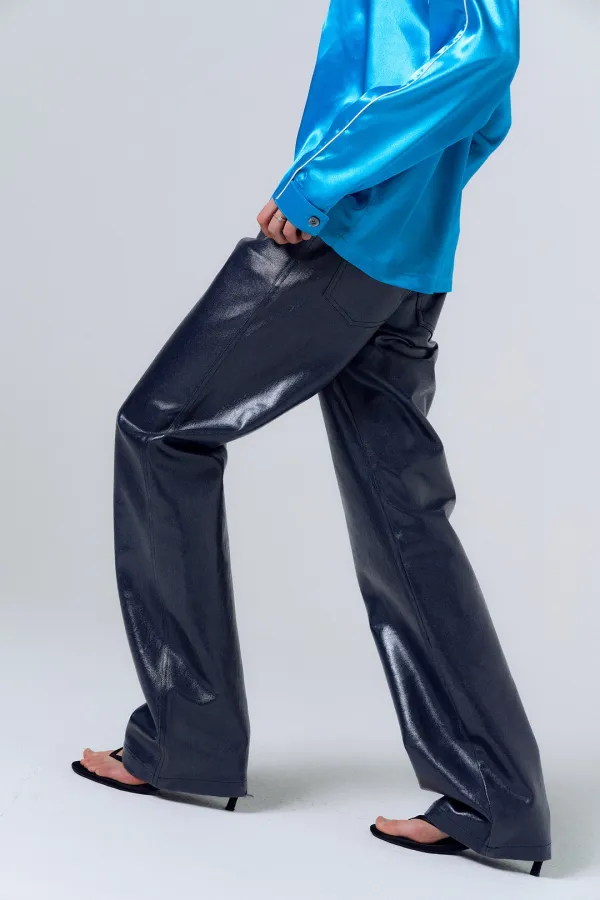 Luster Coating Pants_Indigo