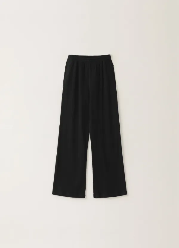 Waffle Straight Pants 2 - Black