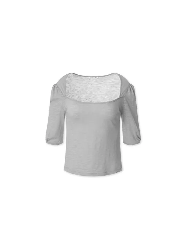 LEAF PUFF TOP MELANGE