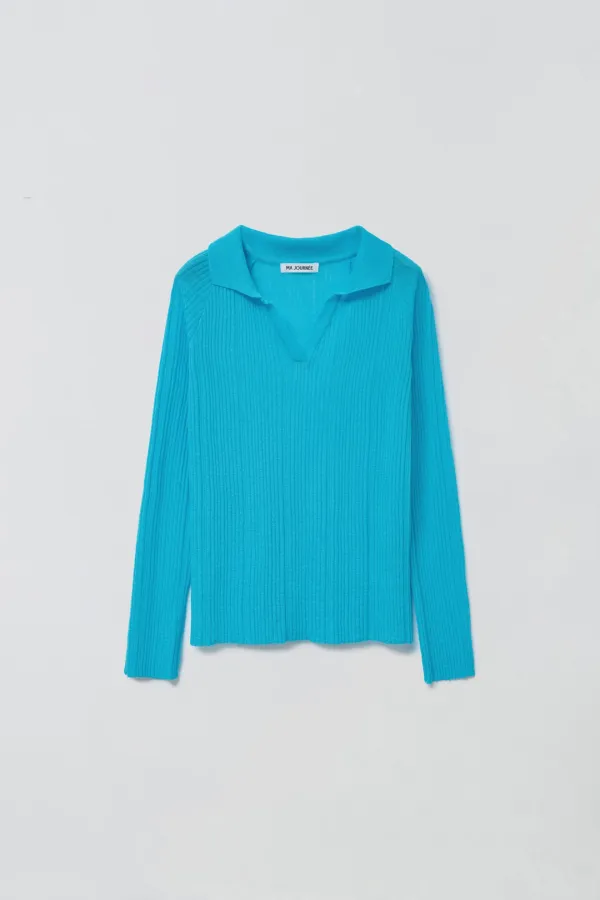 SHEER PIQUE KNIT_AQUA