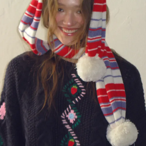 BERRY HANDMADE POINT FISHERMAN PULLOVER KNIT NAVY