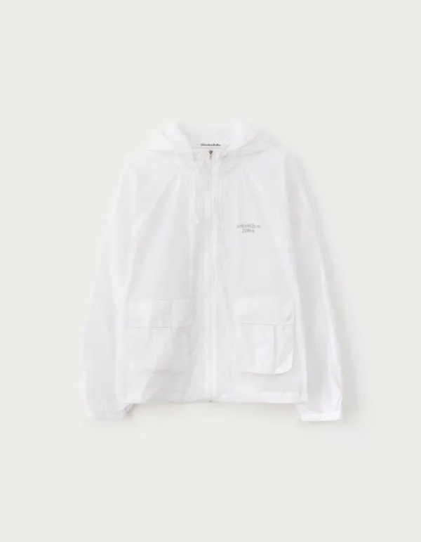 Aki Sheer Windbreaker - White