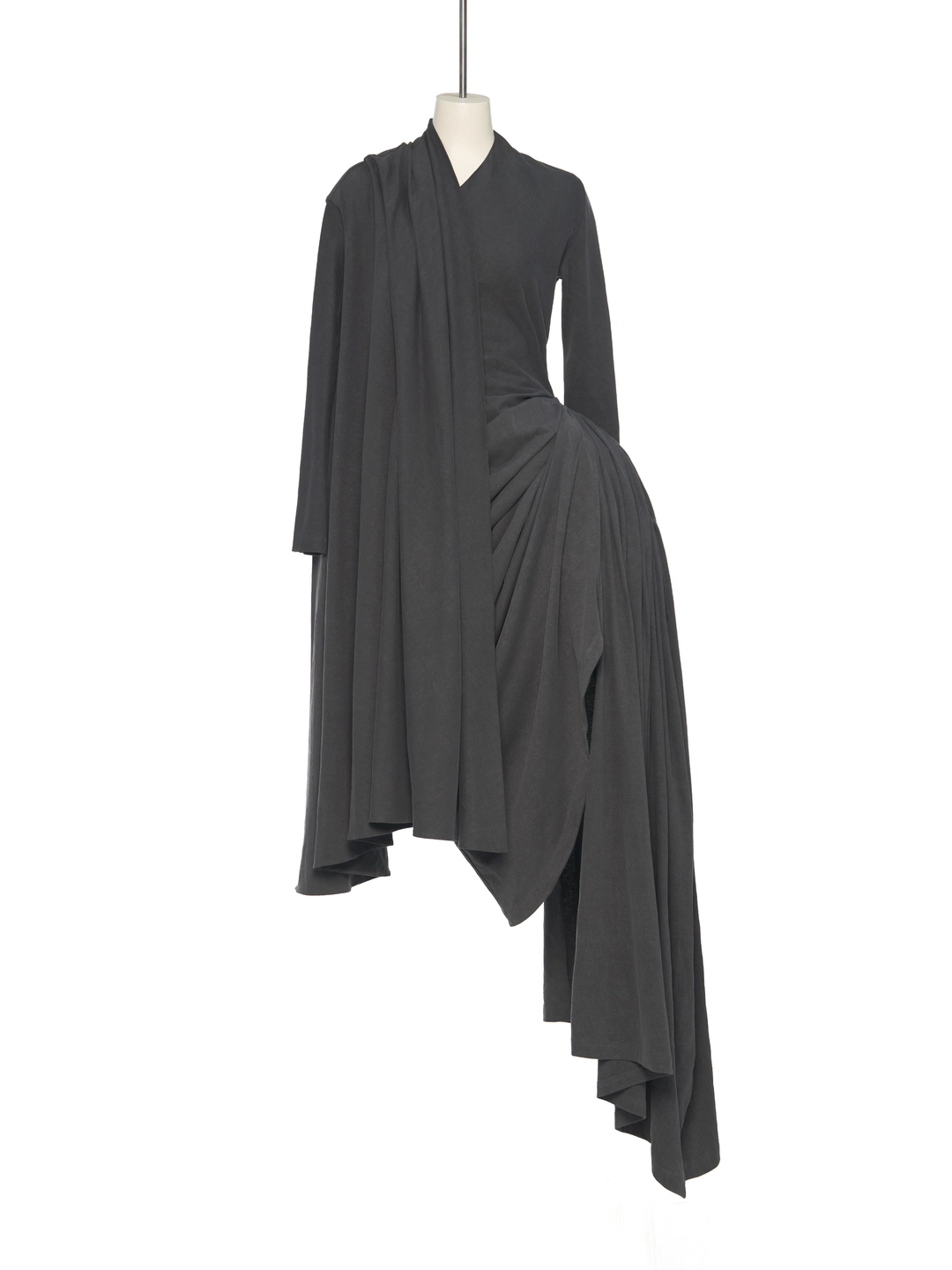 푸쉬버튼 SS25 GREY ASYMMETRIC DRAPPING SHIRT DRESS 상품 이미지 1