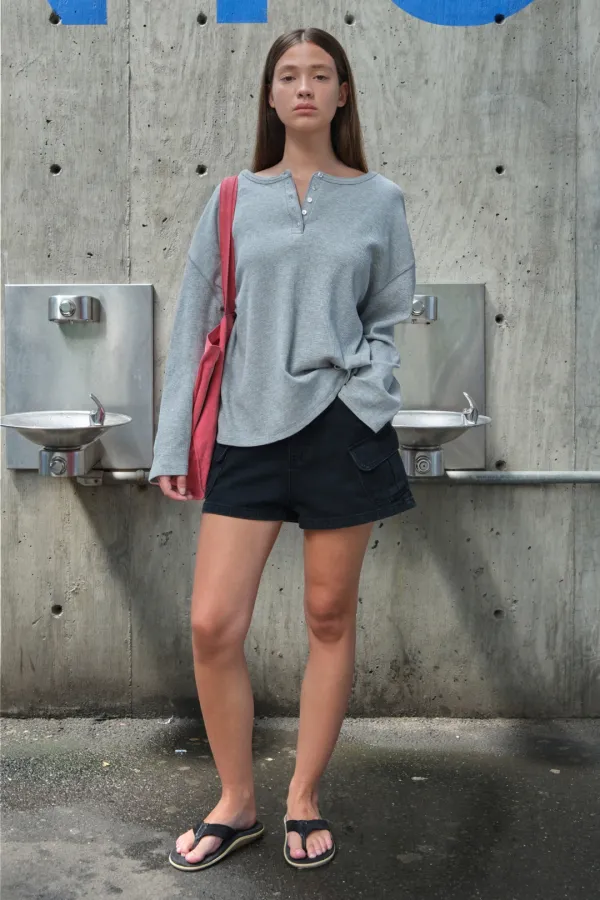 10.12 출고 Bask FW Washed Cargo Shorts - Black