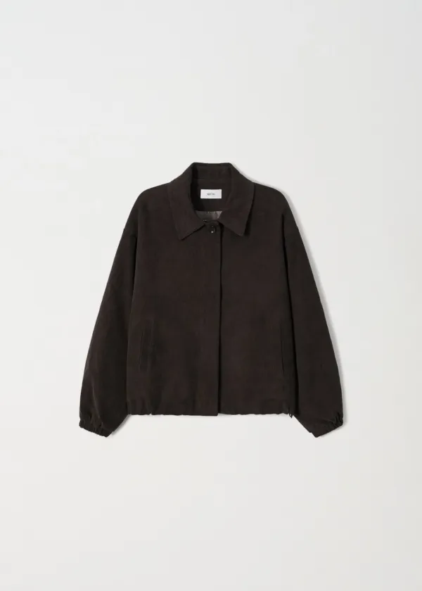 Corduroy Collar Blouson_Deep Brown