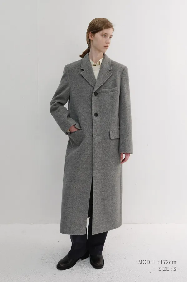 [EARLY ACCESS] UNISEX 2-WAY 3 BUTTON CASHMERE COAT MELANGE GREY_UDCO6D121G2