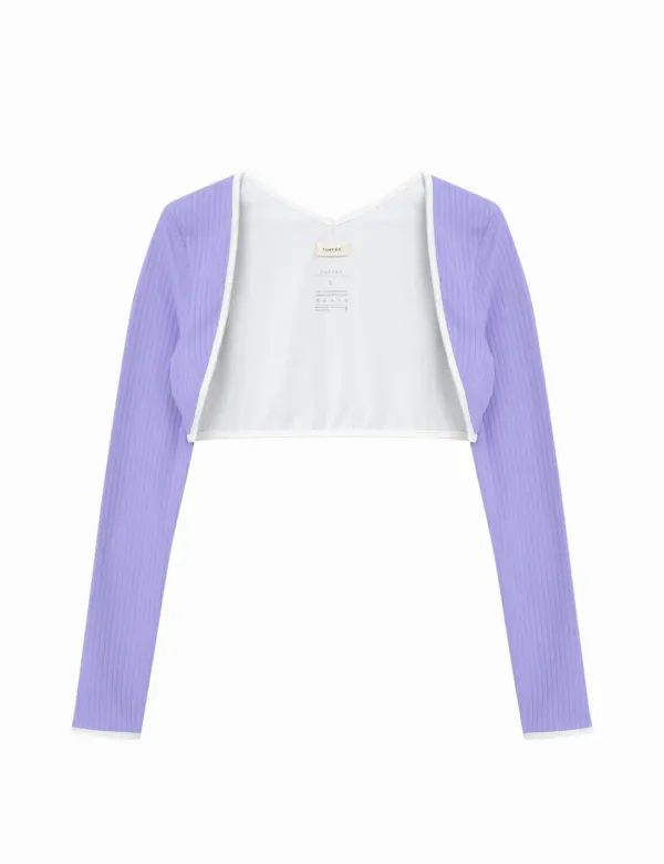 RIBBED CARDIGAN_LAVENDER_3차