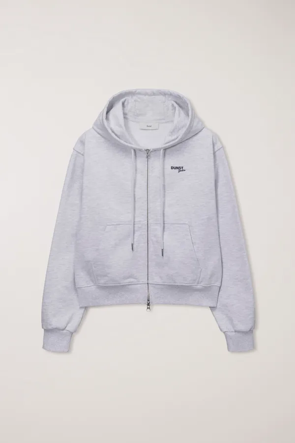 UNISEX CROPPED ZIP-UP HOODIE LIGHT MELANGE GREY_UDTS6A101G1
