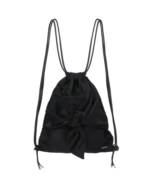 Tie-up drawstring bag BLACK