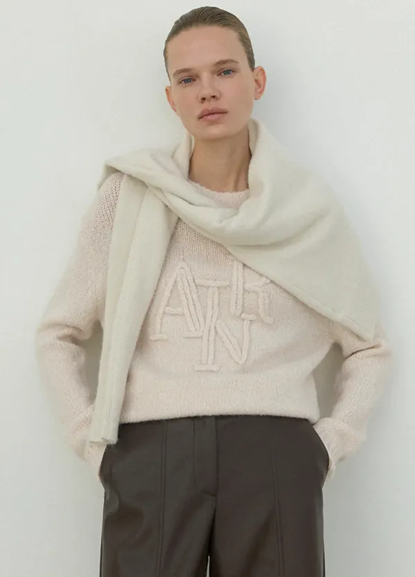 (T-6957)WOOL EMBROIDE OVERFIT KNIT