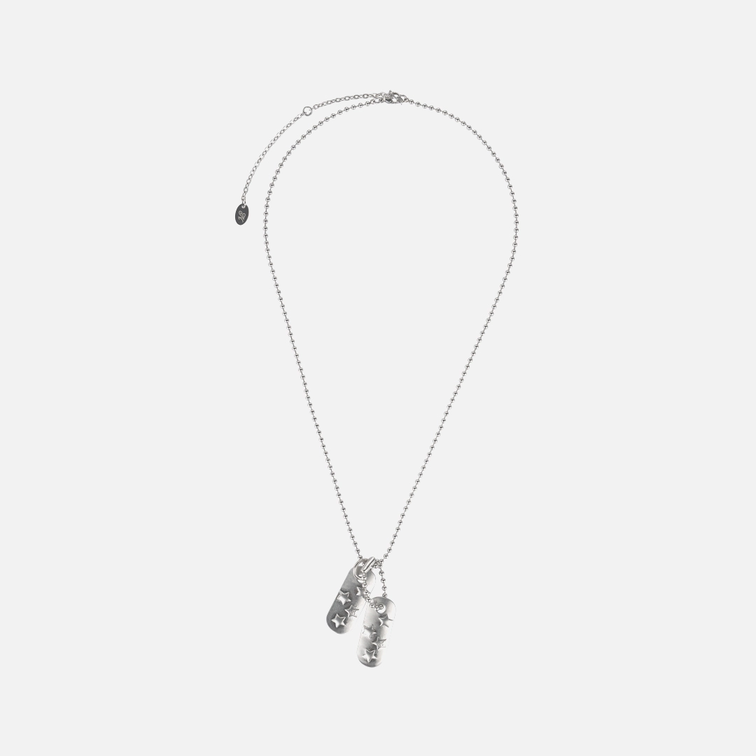 엔프프 star tag necklace-silver 상품 이미지 1