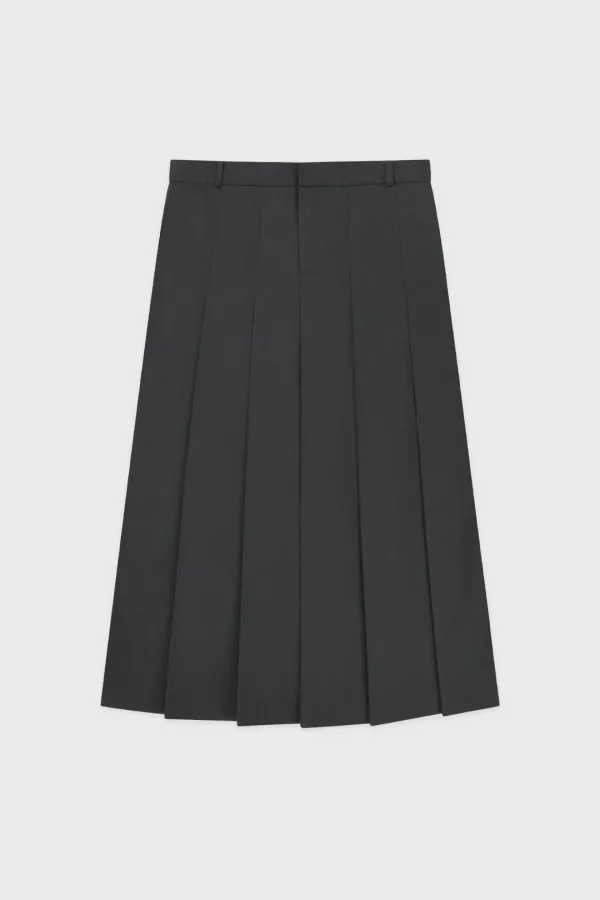 Sinoon Pleated Maxi Skirt (Grey)