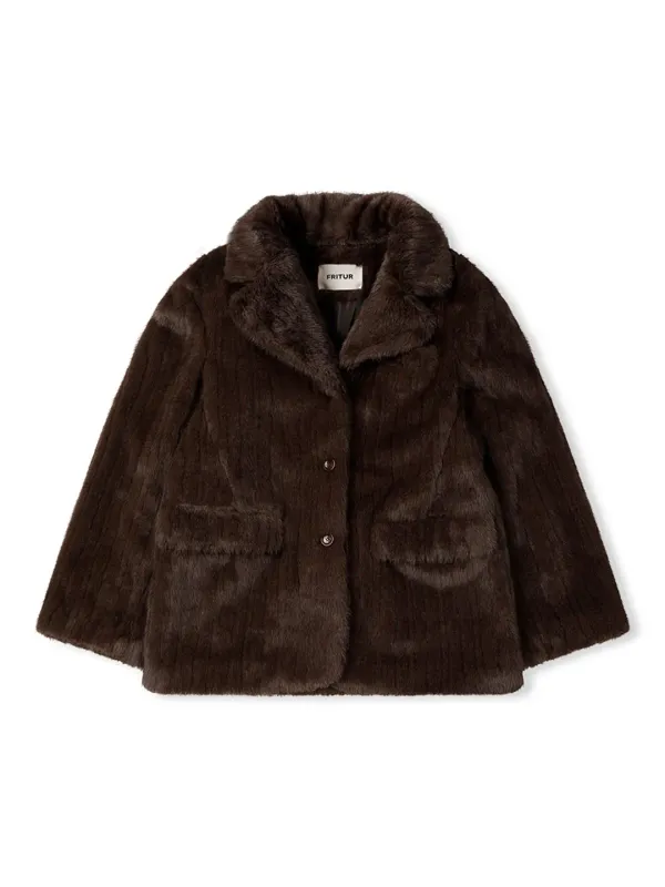 [지나정PICK] Fur Blazer Brown_F254JK05