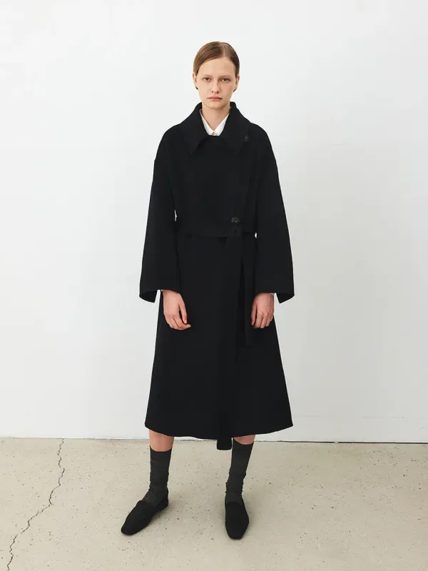 TFF CASHMERE SCARF HAND MADE COAT [PREMIUM]_D-NAVY
