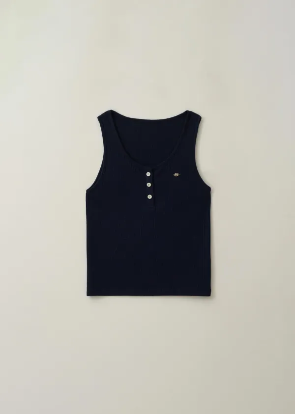 [여울 PICK] HENLY-NECK RIBBED SLEEVELESS (dark navy)